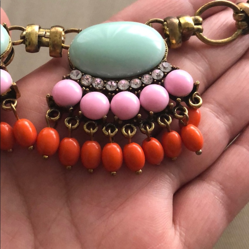 Enamel and Rhinestone Statement Necklace - Picture 2 of 4